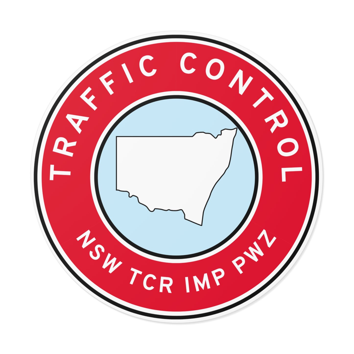 NSW | Traffic Control | TCR/IMP/PWZ | Hard Hat Sticker | State Outline | SA Red