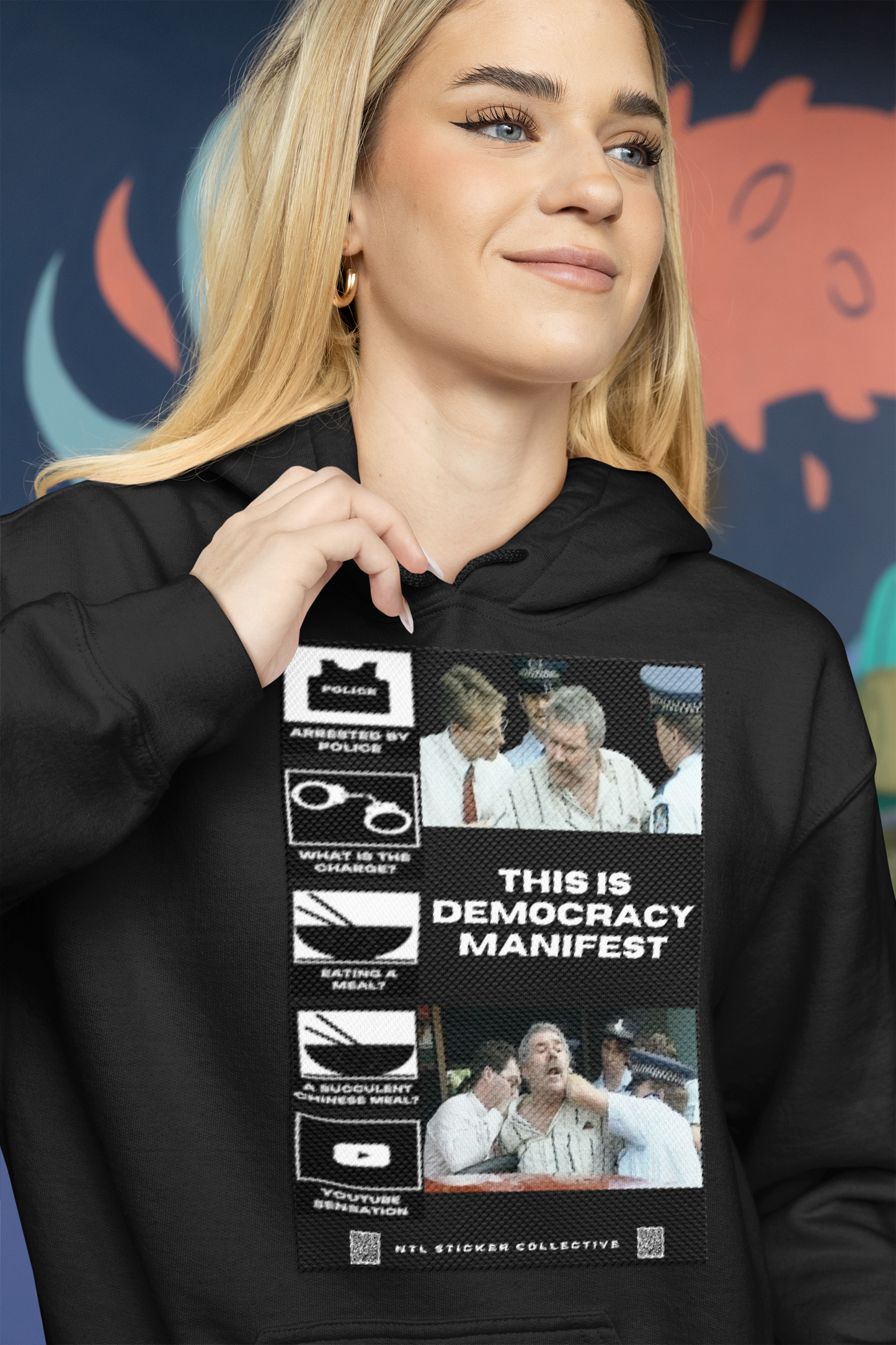 NEW | Democracy Manifest Meme Icons | Black | Gildan Unisex Hoodie