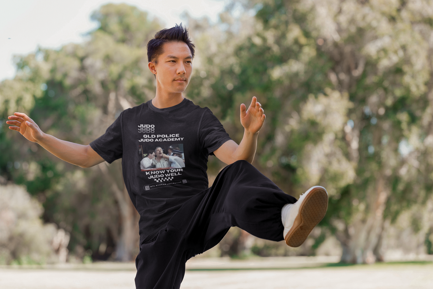 NEW | Queensland Police Judo Academy | J-U-D-O | Know Your Judo Well | Black | Gildan Unisex Short Sleeve Shirt
