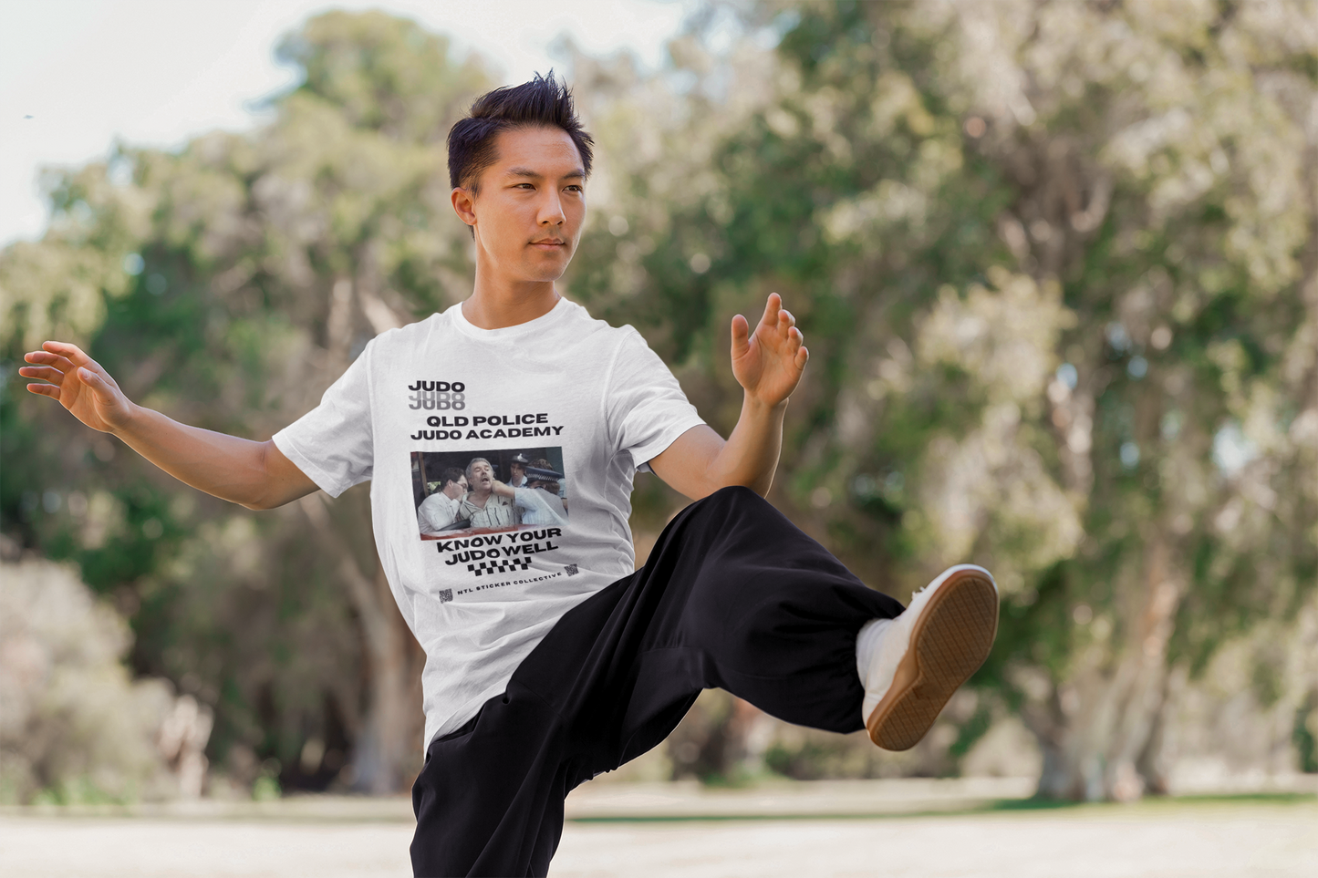 NEW | Queensland Police Judo Academy | J-U-D-O | Know Your Judo Well | White | Gildan Unisex Short Sleeve Shirt
