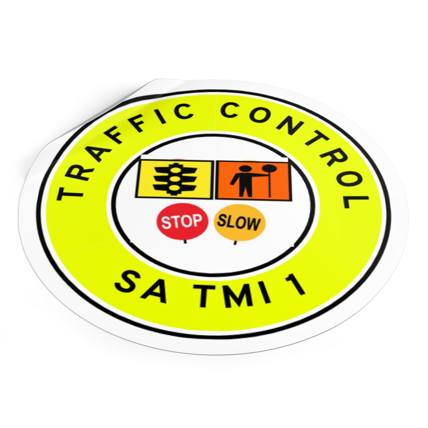 SA Traffic Control | TMI 1 | Hard Hat Sticker | All Symbolics | Yellow
