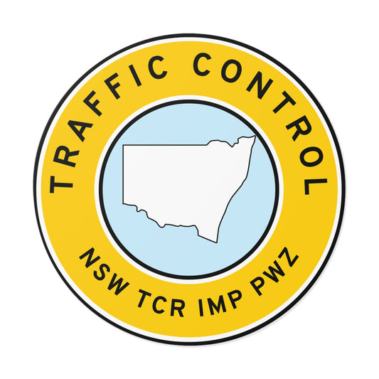 NSW | Traffic Control | TCR/IMP/PWZ | Hard Hat Sticker | State Outline | WA Yellow