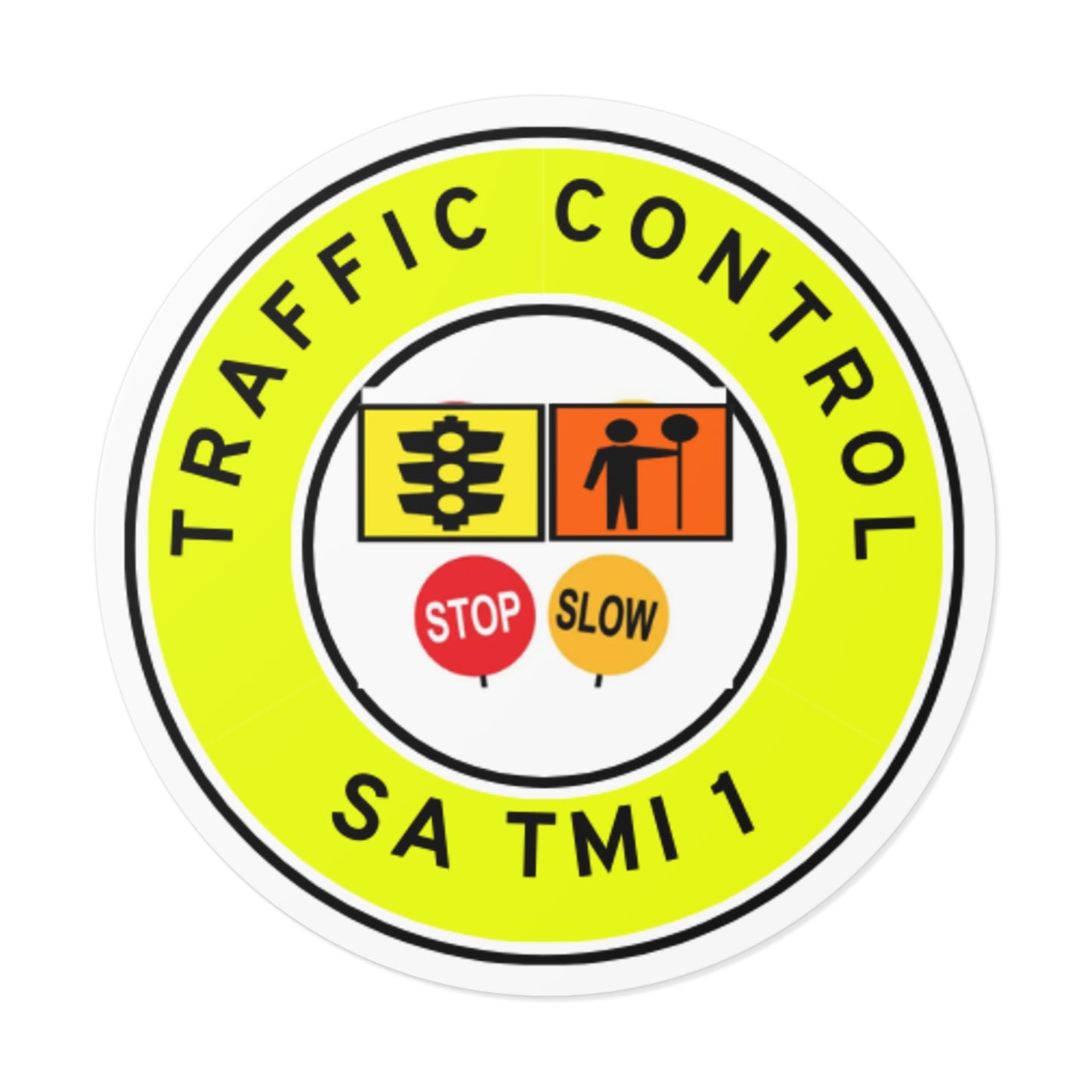 SA Traffic Control | TMI 1 | Hard Hat Sticker | All Symbolics | Yellow