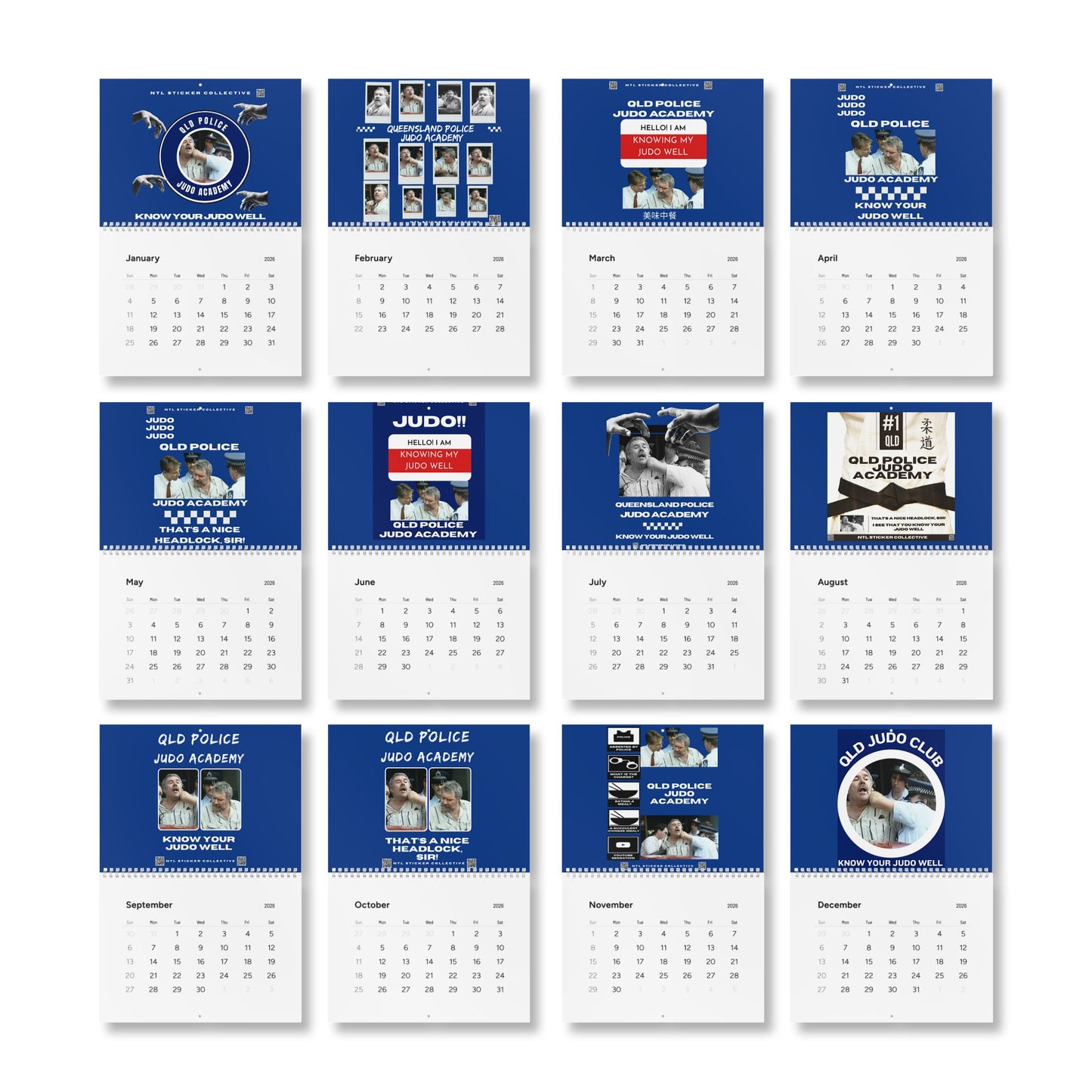 Queensland Judo Academy 2026 Wall Calendar