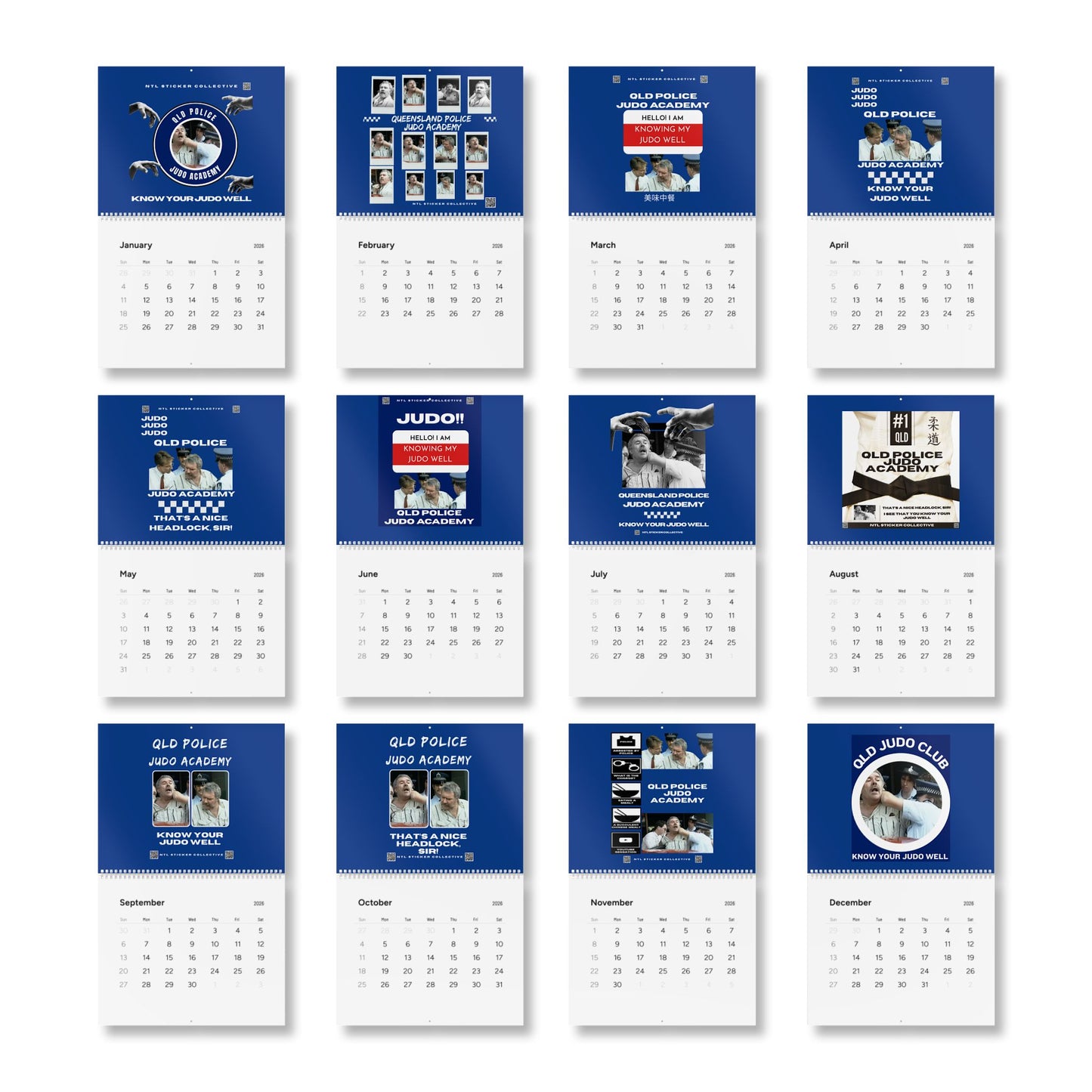 Queensland Judo Academy 2026 Wall Calendar