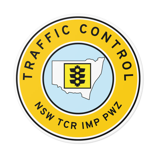 NSW | Traffic Control | TCR/IMP/PWZ | Hard Hat Sticker | Traffic Light | WA Yellow