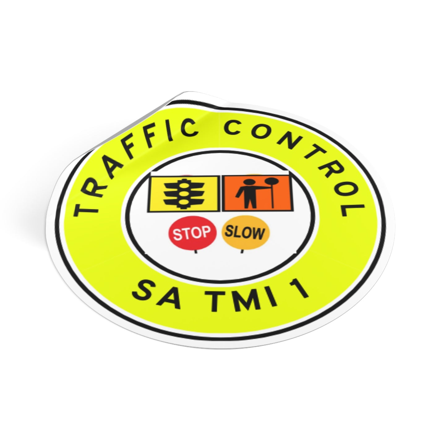 SA Traffic Control | TMI 1 | Hard Hat Sticker | All Symbolics | Yellow