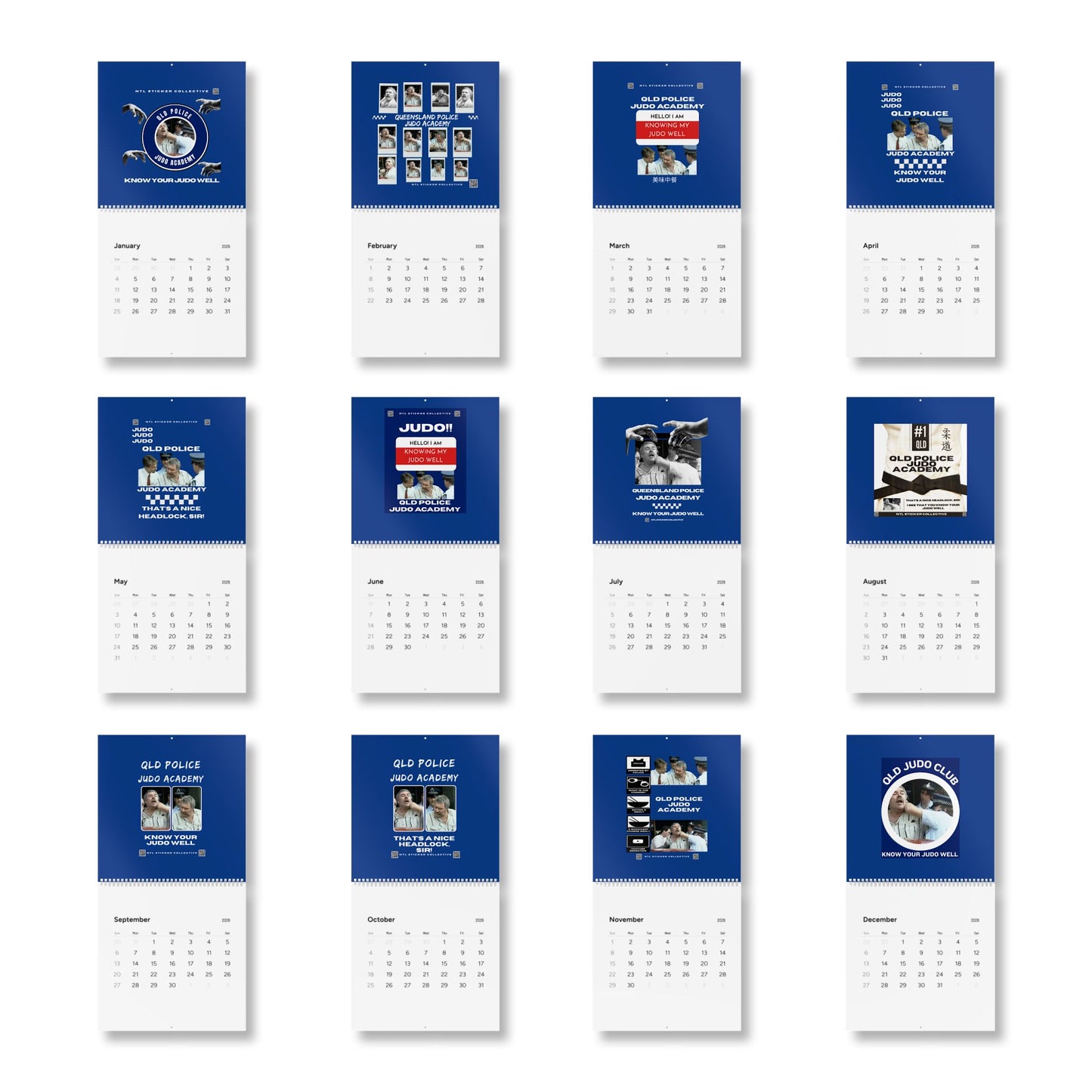 Queensland Judo Academy 2026 Wall Calendar