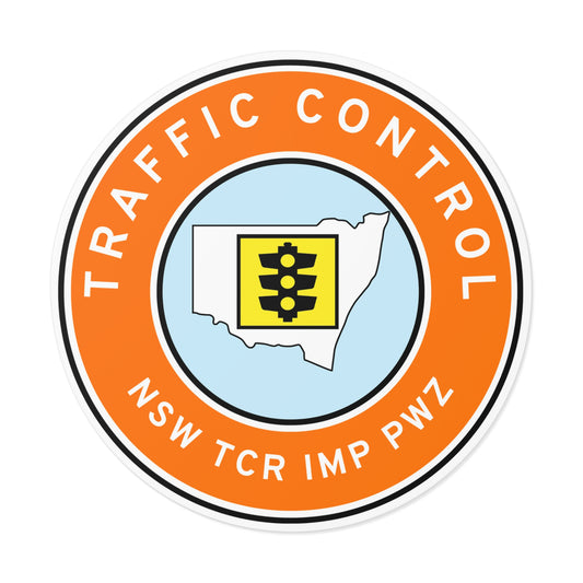 NSW | Traffic Control | TCR/IMP/PWZ | Hard Hat Sticker | Traffic Light | Orange