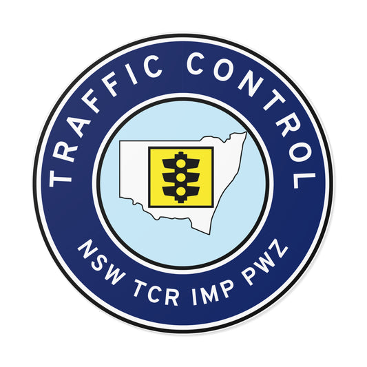 NSW | Traffic Control | TCR/IMP/PWZ | Hard Hat Sticker | Traffic Light | VIC Blue