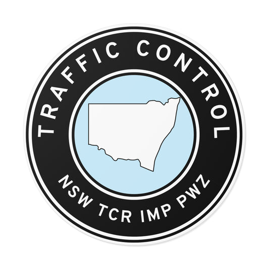 NSW | Traffic Control | TCR/IMP/PWZ | Hard Hat Sticker | State Outline | Black