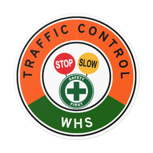 Australian Traffic Control | Hard Hat Sticker | Traffic Control & WHS Committee | Orange & Green