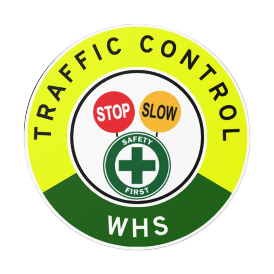 Australian Traffic Control | Hard Hat Sticker | Traffic Control & WHS Committee | Yellow & Green