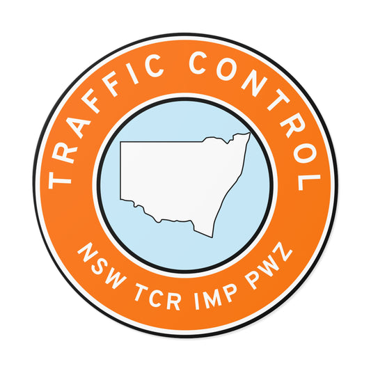 NSW | Traffic Control | TCR/IMP/PWZ | Hard Hat Sticker | State Outline | Orange