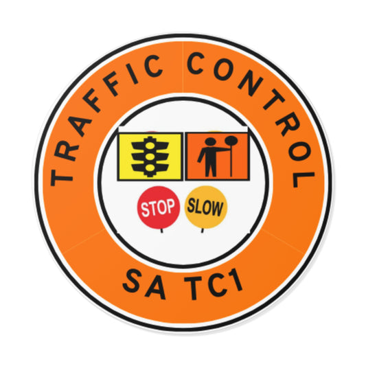 SA Traffic Control | TC1 | Hard Hat Sticker | All Symbolics | Orange
