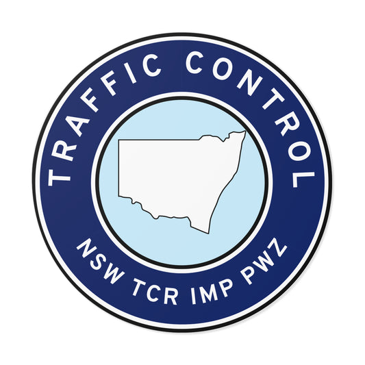 NSW | Traffic Control | TCR/IMP/PWZ | Hard Hat Sticker | State Outline | VIC Blue