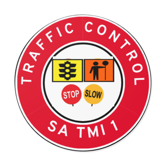 SA Traffic Control | TMI 1 | Hard Hat Sticker | All Symbolics | SA Red