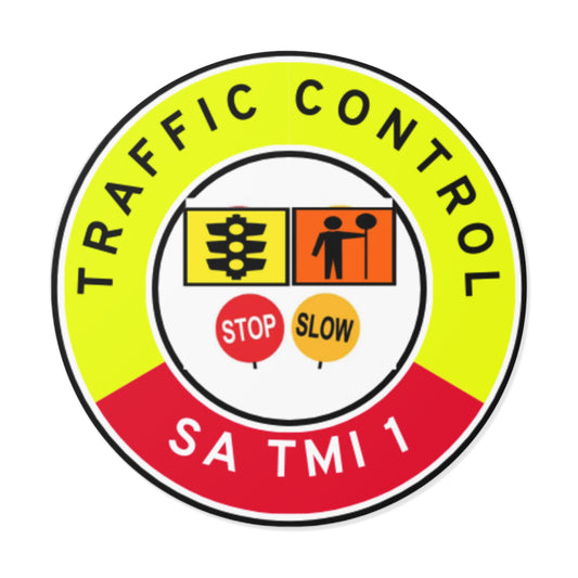 SA Traffic Control | TMI 1 | Hard Hat Sticker | All Symbolics | Yellow/SA Red