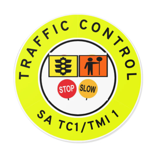 SA Traffic Control | TC1, TMI 1 | Hard Hat Sticker | All Symbolics | Yellow