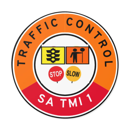 SA Traffic Control | TMI 1 | Hard Hat Sticker | All Symbolics | Orange/SA Red
