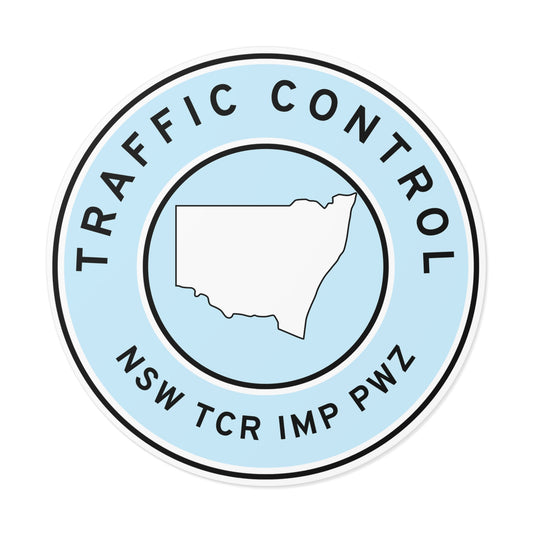 NSW | Traffic Control | TCR/IMP/PWZ | Hard Hat Sticker | State Outline | NSW Blue