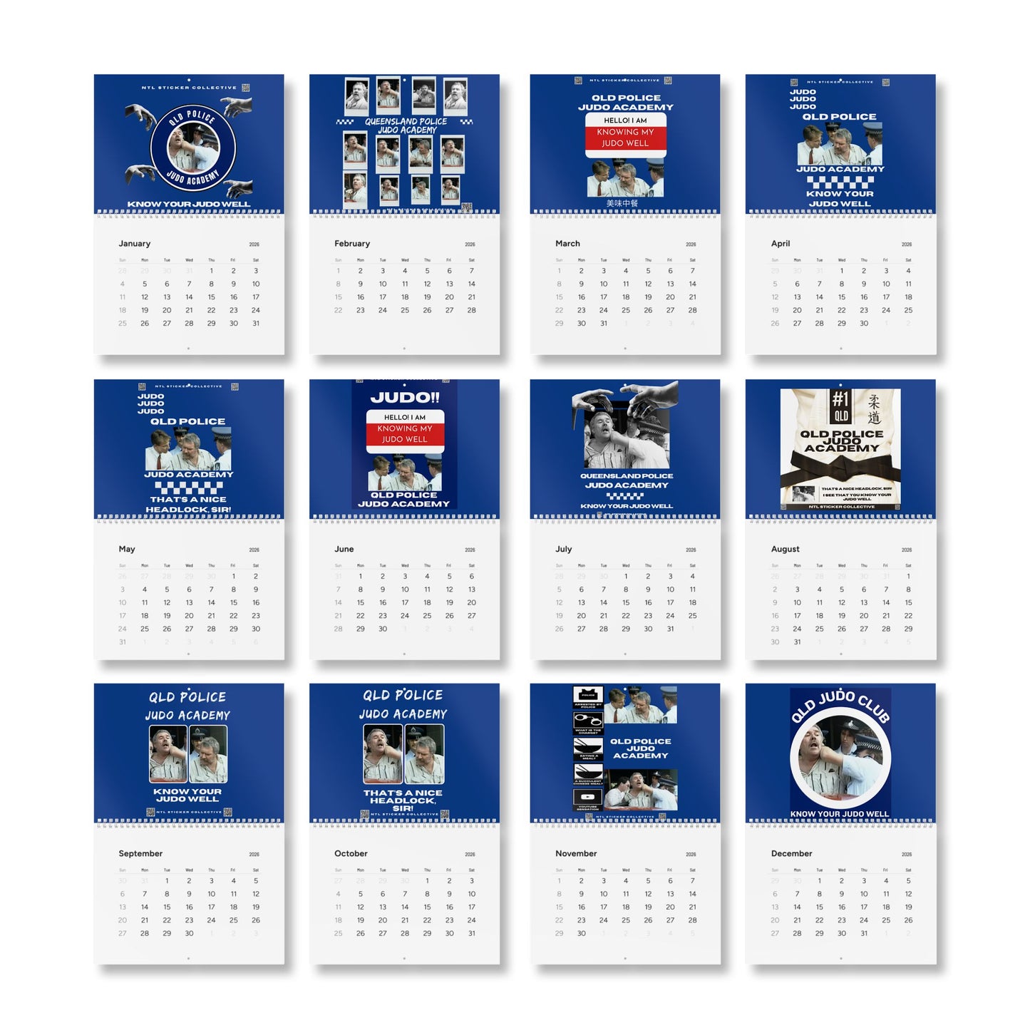 Queensland Judo Academy 2026 Wall Calendar