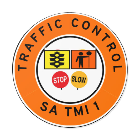 SA Traffic Control | TMI 1 | Hard Hat Sticker | All Symbolics | Orange