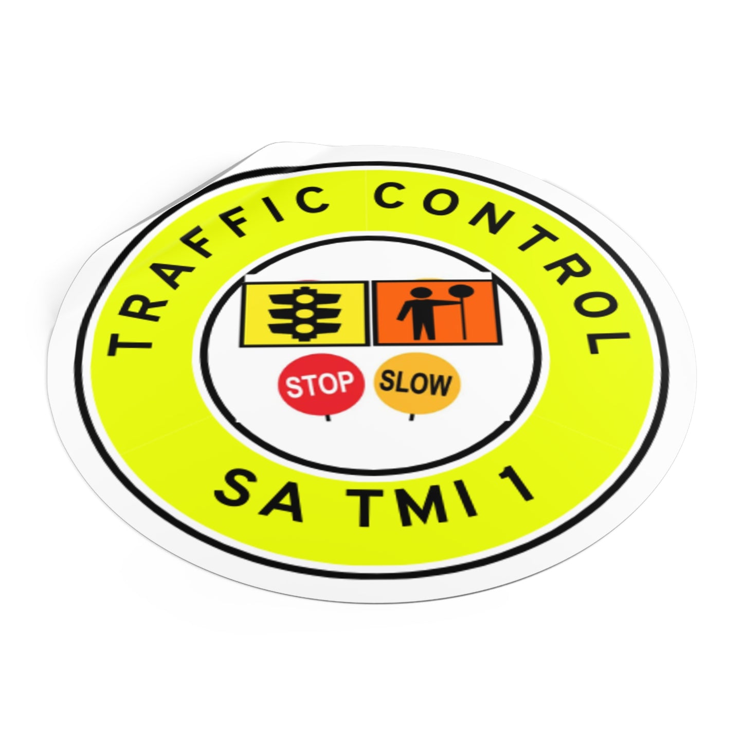 SA Traffic Control | TMI 1 | Hard Hat Sticker | All Symbolics | Yellow