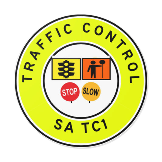 SA Traffic Control | TC1 | Hard Hat Sticker | All Symbolics | Yellow