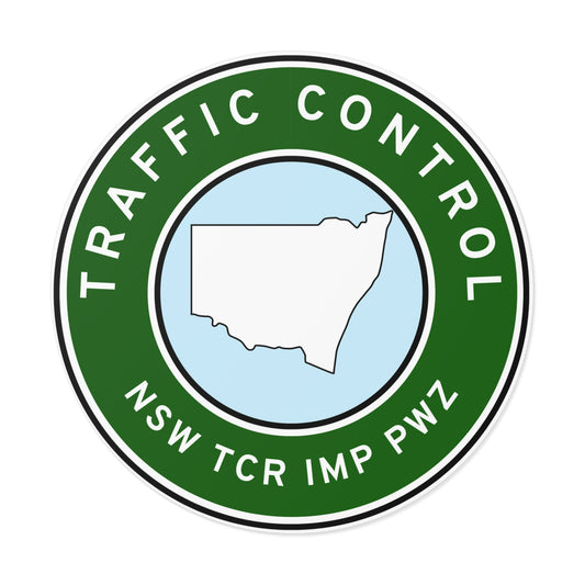 NSW | Traffic Control | TCR/IMP/PWZ | Hard Hat Sticker | State Outline | TAS Green
