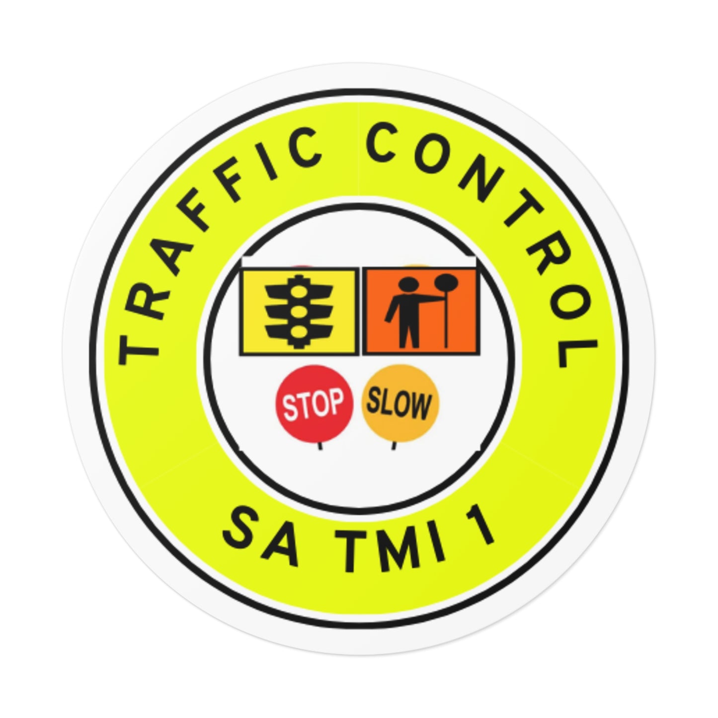 SA Traffic Control | TMI 1 | Hard Hat Sticker | All Symbolics | Yellow