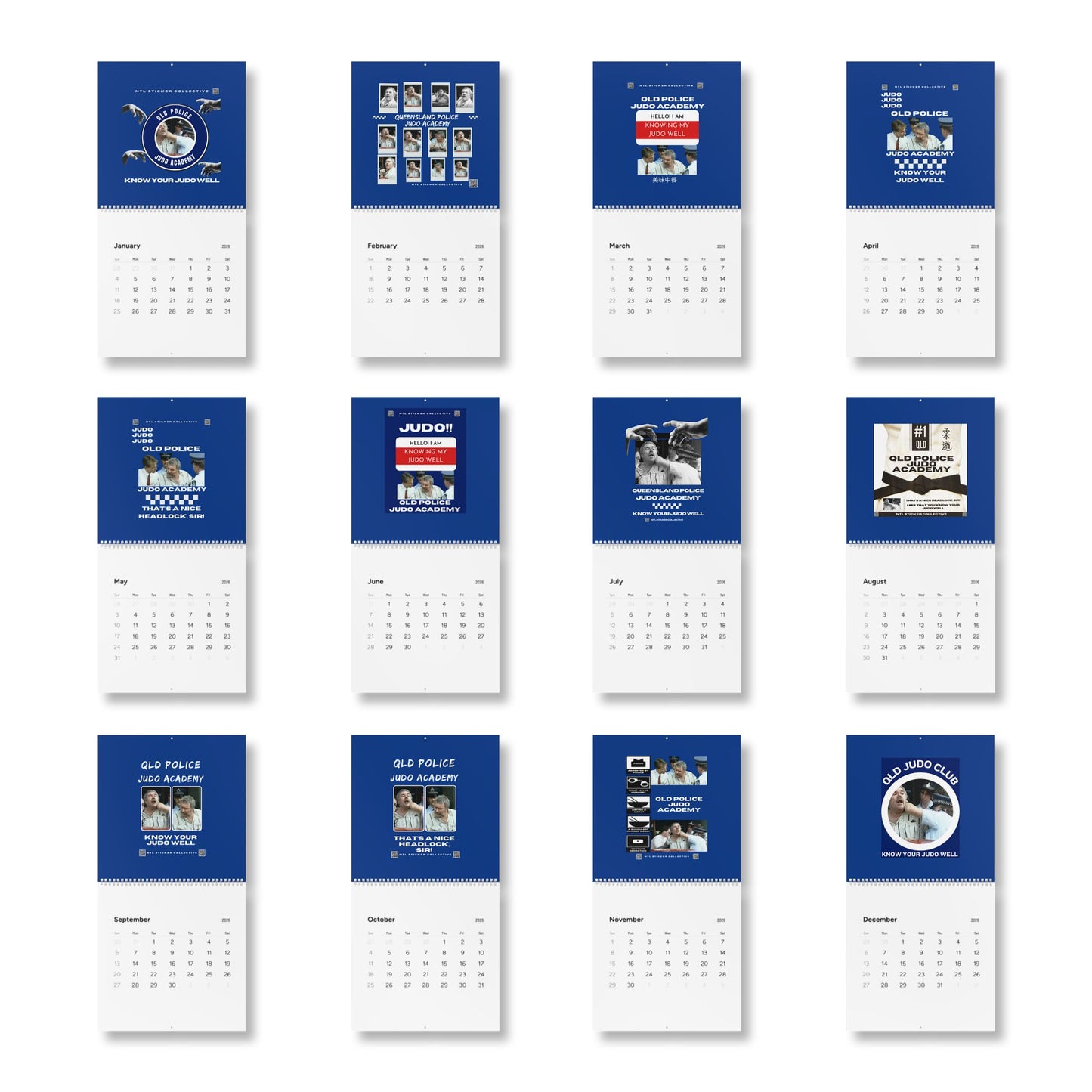 Queensland Judo Academy 2026 Wall Calendar