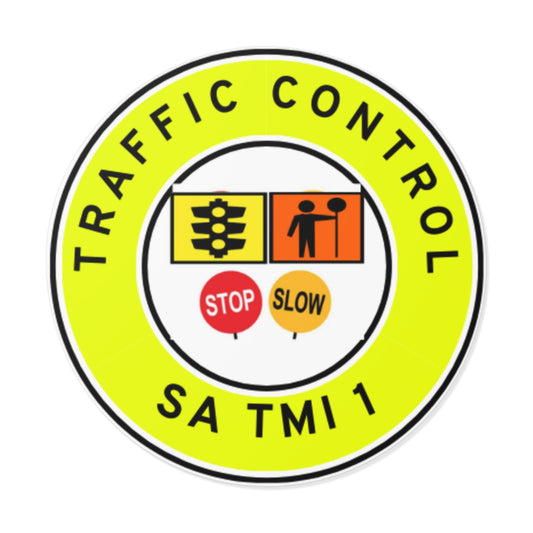 SA Traffic Control | TMI 1 | Hard Hat Sticker | All Symbolics | Yellow
