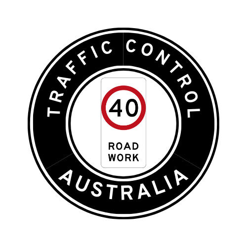 Australia | Traffic Control | All States | Hard Hat Sticker | 40kph Road Work | Black