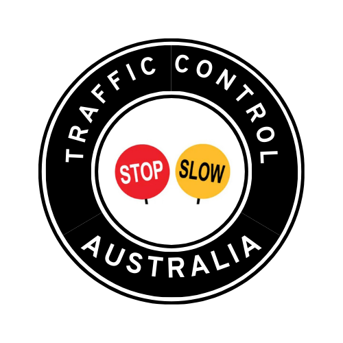 Australia | Traffic Control | All States | Hard Hat Sticker | Stop/Slow | Black