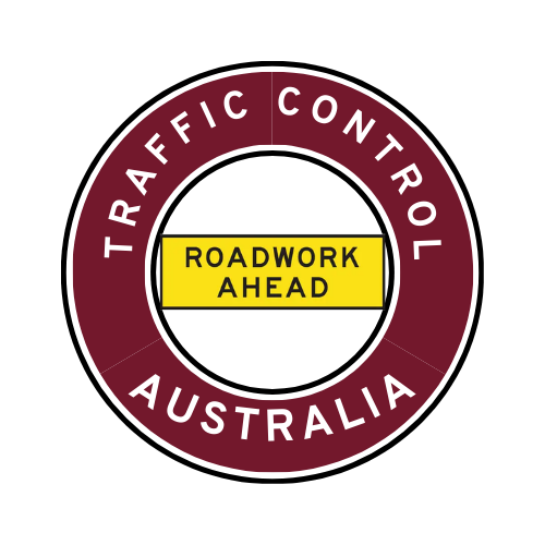 Australia | Traffic Control | All States | Hard Hat Sticker | Roadwork Ahead | QLD Maroon