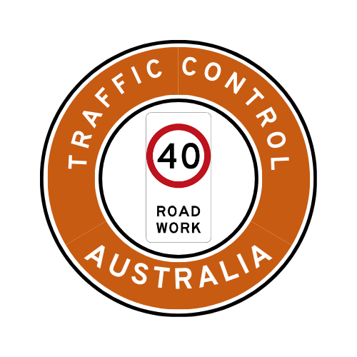Australian Traffic Control | Hard Hat Sticker | 40kph Road Work | NT Orange