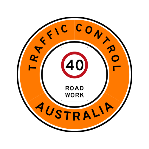 Australia | Traffic Control | All States | Hard Hat Sticker | 40kph Road Work | Orange