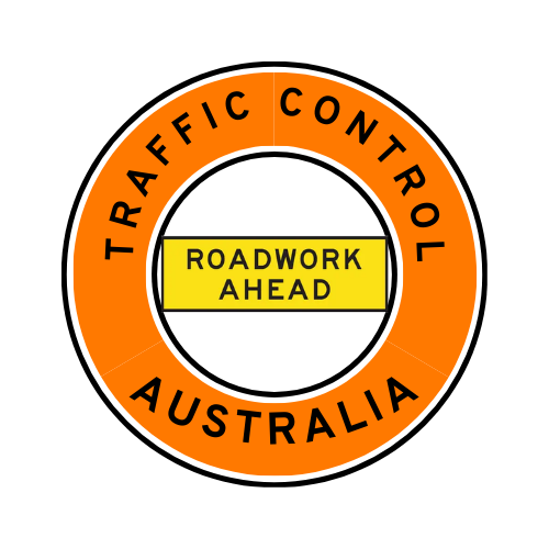 Australia | Traffic Control | All States | Hard Hat Sticker | Roadwork Ahead | Orange