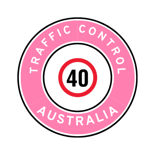 Australia | Traffic Control | All States | Hard Hat Sticker | 40kph Sign | Pink