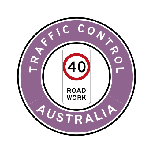 Australia | Traffic Control | All States | Hard Hat Sticker | 40kph Road Work | Purple