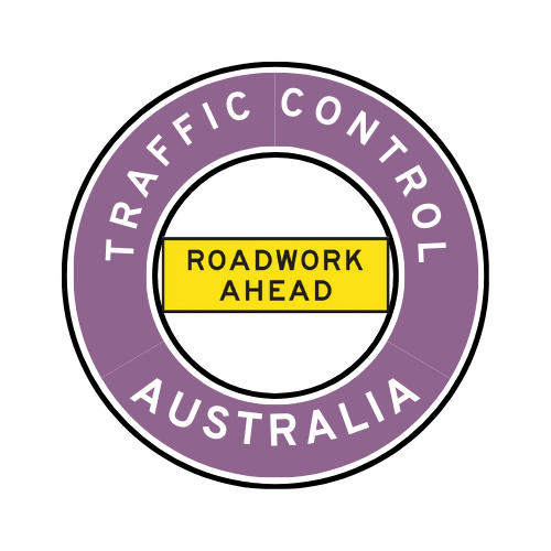 Australia | Traffic Control | All States | Hard Hat Sticker | Roadwork Ahead | Purple