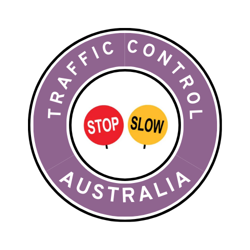 Australia | Traffic Control | All States | Hard Hat Sticker | Stop/Slow | Purple