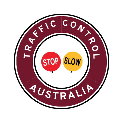 Australia | Traffic Control | All States | Hard Hat Sticker | Stop/Slow | QLD Maroon