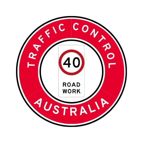 Australia | Traffic Control | All States | Hard Hat Sticker | 40kph Road Work | SA Red