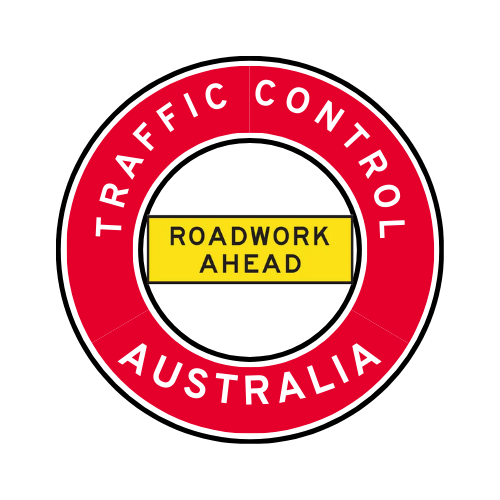 Australia | Traffic Control | All States | Hard Hat Sticker | Roadwork Ahead | SA Red