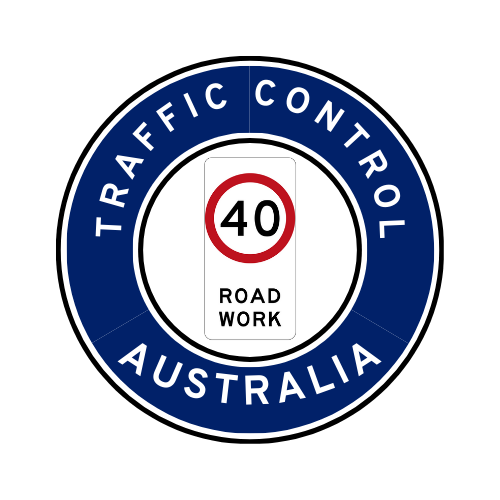 Australia | Traffic Control | All States | Hard Hat Sticker | 40kph Sign | ACT Blue