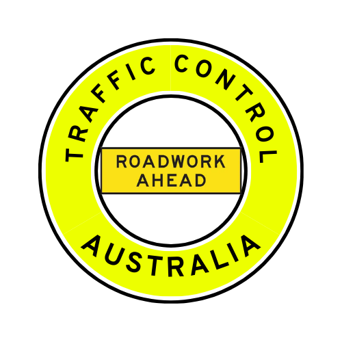 Australia | Traffic Control | All States | Hard Hat Sticker | Roadwork Ahead | Yellow