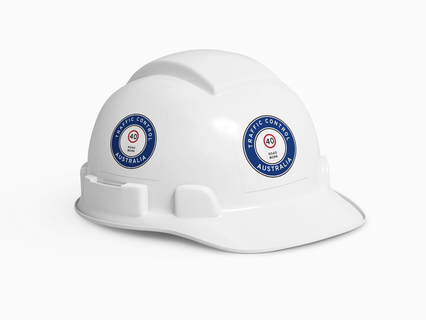 Australia | Traffic Control | All States | Hard Hat Sticker | 40kph Road Work | VIC Blue