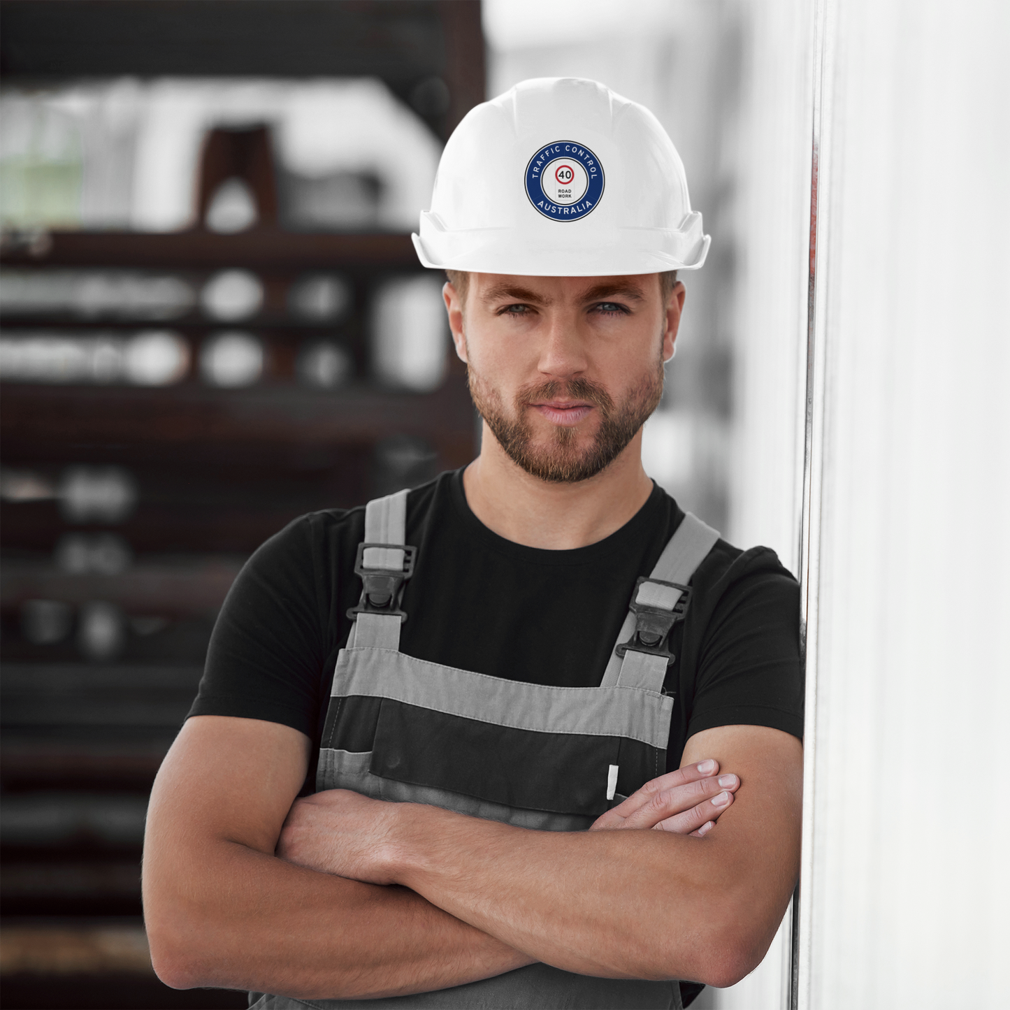 Australia | Traffic Control | All States | Hard Hat Sticker | 40kph Road Work | VIC Blue
